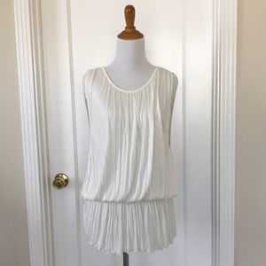 New Banana Republic Ivory Micro Pleat Sleeveless Tunic